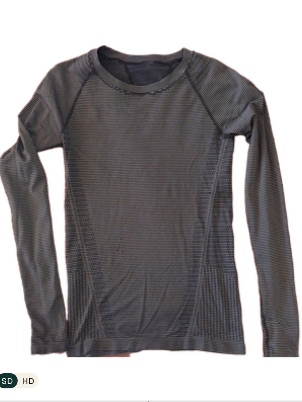 Athleta Long Sleeve Performance T Shirt - Black & White Stripe